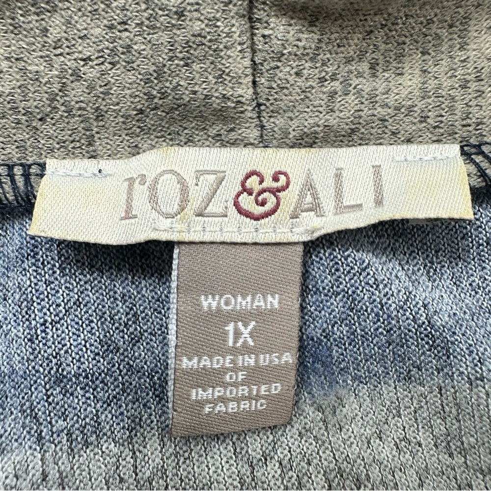 1x Roz & Ali Blue & Tan Striped Cowl Neck top - Picture 4 of 7